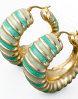 Addison Large Enamel Turquoise Hoops