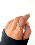 Ezra Silver Abstract Wrap Ring