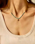 Pippa Luxe 18k Gold Plated Turquoise Beaded Boho Necklace