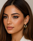 Elodia Luxe 18k Gold Plated Pearl Drop Earrings