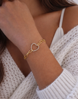 Amoréa Luxe 18k Gold Plated Crystal Heart Chain Bracelet