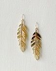 Evangelina Gold Feather Earrings