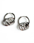 Kingsley Triple Hoop Detail Stainless Steel Hoop Earrings