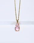 Carina Pink Teardrop Pendant Necklace