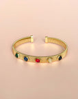 Seira Luxe 18k Gold Plated Jewelled Cuff