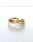 Jolie Wide Gold and Ivory Ring