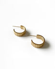 Alexa Luxe 18k Gold Plated Ridged Hoops