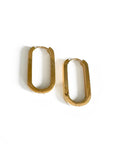 Riley Luxe 18k Gold Plated Hinged Oval Hoop Earrings