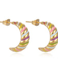 Vaani Luxe 18k Gold Plated Candy Stripe Earrings