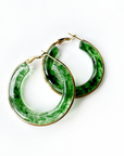 Oreilia Green Semi Transparent Hoop Earrings