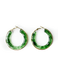 Oreilia Green Semi Transparent Hoop Earrings