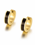 Alice Luxe 18k Gold Plated Black Huggie Hoops