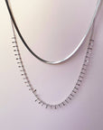 Elisaria Luxe Stainless Steel Double  Layered Necklace