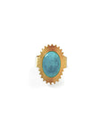 Azaria Luxe 18k Gold Plated Turquoise Oval Stone Ring