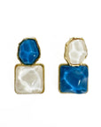 Sienna Cobalt Mismatch Drop Statement Earrings