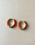 Clemmie Orange Mini Huggie Hoop Earrings
