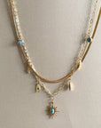 Cleopatra 18k Gold Plated Double Layered Charm Necklace