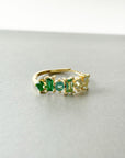 Eden Luxe 18k Gold Plated Green  Multi Jewelled Ring