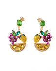 Valee Tropical Fruit Statement Crystal Drop Earrings