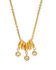 Ruby Luxe 18k Gold Plated Necklace with Crystal Charms