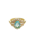 Theodora Gold Band Aqua Gem Ring