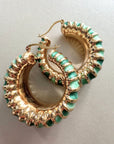 Addison Large Enamel Turquoise Hoops