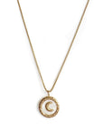 Necklace with a moon pendant on a white background