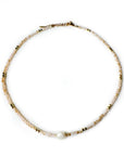 Eira Blush Crystal Beaded Necklace With Pearl And Gold Accents
