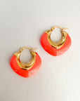 Lola Luxe 18k Gold Plated Coral Hoops