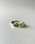 Eden Luxe 18k Gold Plated Green  Multi Jewelled Ring
