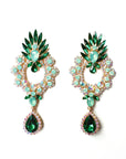 Clara Green Statement Jewel Earrings