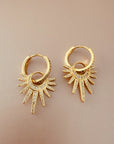 Nola Sunburst Charm Jewel Hoop Earring