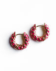 Rhea Cerise Enamel Hoops