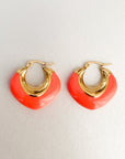 Lola Luxe 18k Gold Plated Coral Hoops