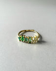 Eden Luxe 18k Gold Plated Green  Multi Jewelled Ring
