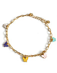 Yareli Luxe 18k Gold Plated Butterfly Charm Anklet