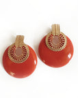 Lulu Large Terracotta Statement Disc Earrings