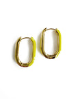 Harper Fluro Yellow Oval Hoop Earrings