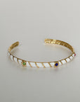 Kalinda Luxe 18k Gold Plated Enamel Cuff