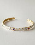 Kalinda Luxe 18k Gold Plated Enamel Cuff
