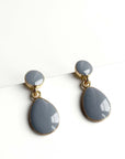 Terra Grey Enamel Drop Earrings