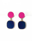 Madison Navy Enamel Drop Earrings