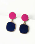 Madison Navy Enamel Drop Earrings