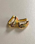 Francesca Gold Tone Enamel Earrings