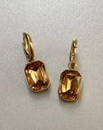 Rani Luxe 18k Gold Plated Amber Jewel Earrings