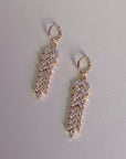 Celestina Luxe 18k Gold Plated Jewelled Feather Earrings