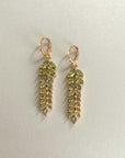 Celestina Green Jewelled Feather Earrings