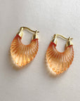 Apricot Ridged Hoop Earrings 
