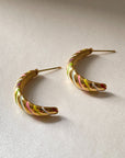 Vaani Luxe 18k Gold Plated Candy Stripe Earrings