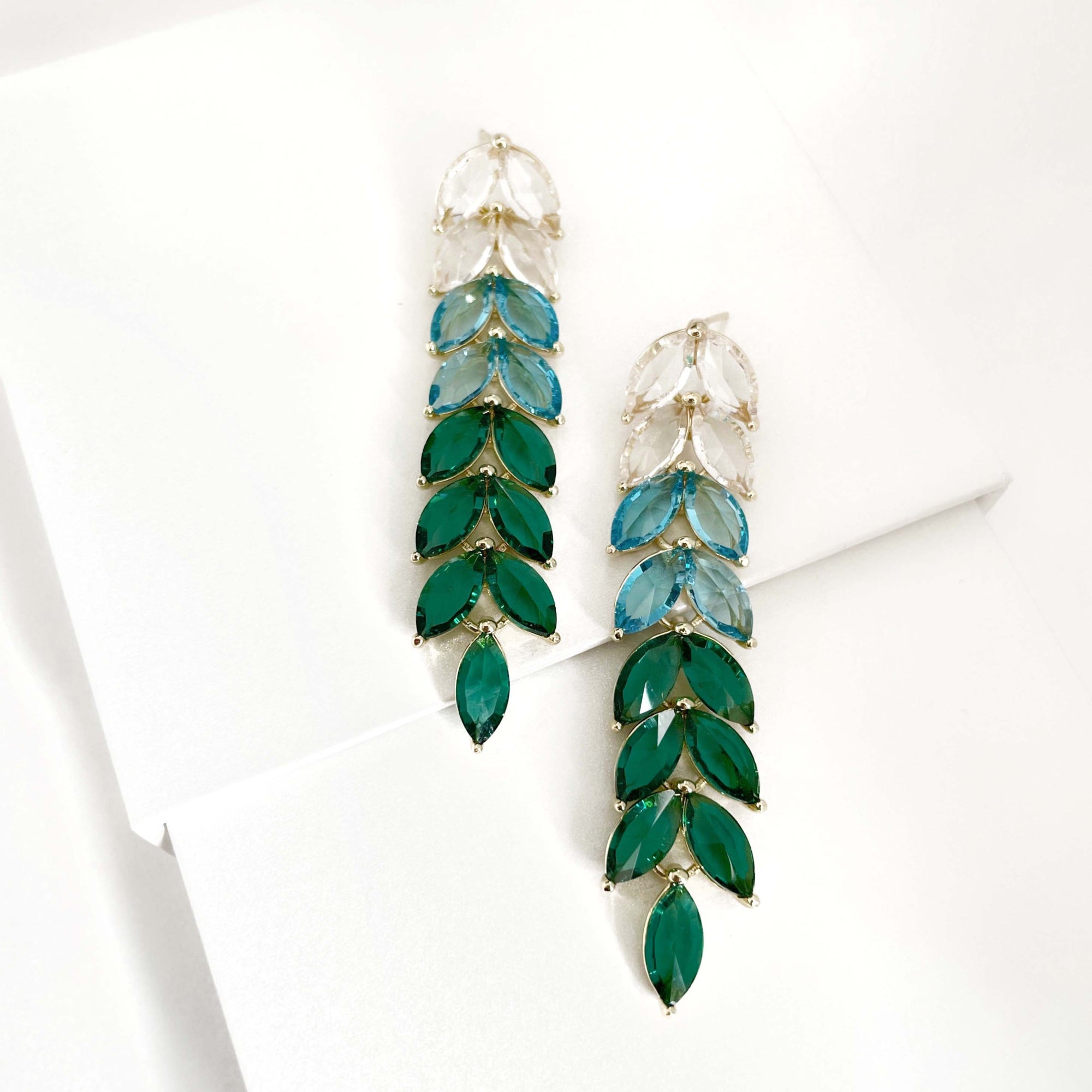 India Jewelled Ombre Drop Earrings